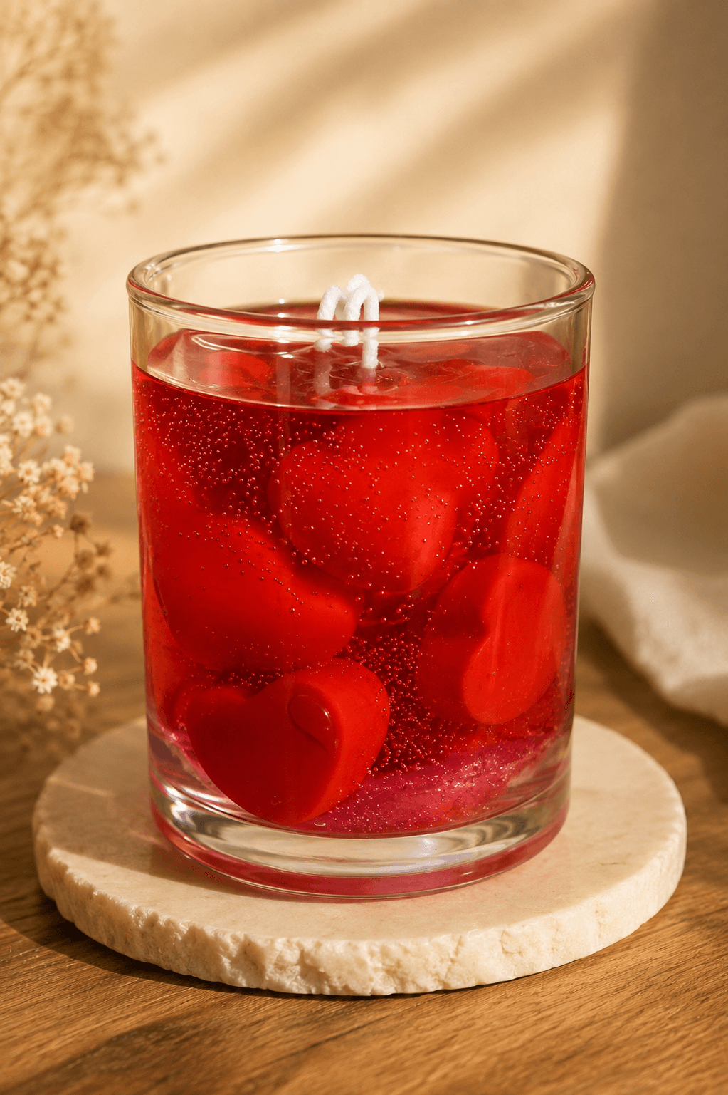 Cherry Love Heart Candle