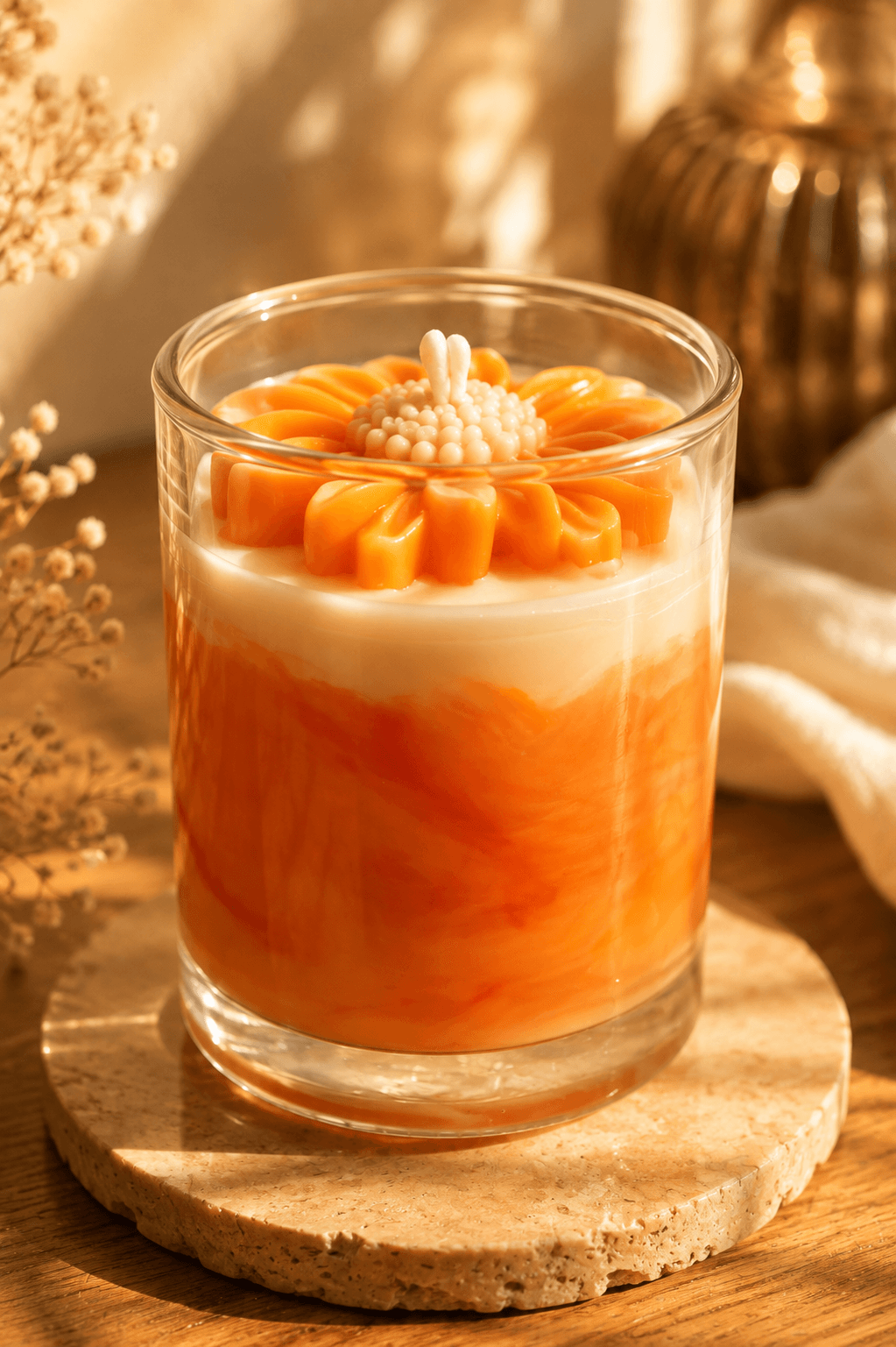 Sunlit Orange Candle